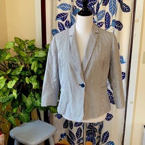 Classic 3/4 sleeve Seersucker Jacket/Blazer